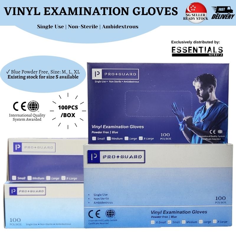 Disposable Vinyl Gloves Blue Powder-Free 100pcs/Box