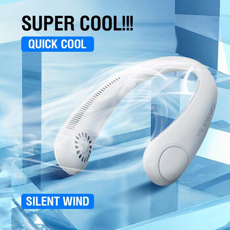 Bladeless Fan Hanging Neck Fan Mini Portable Bladeless Neck Fan Rechargeable Air Cooler Cooling Fan Wearable Neckband Leafless Hanging Sports Fans