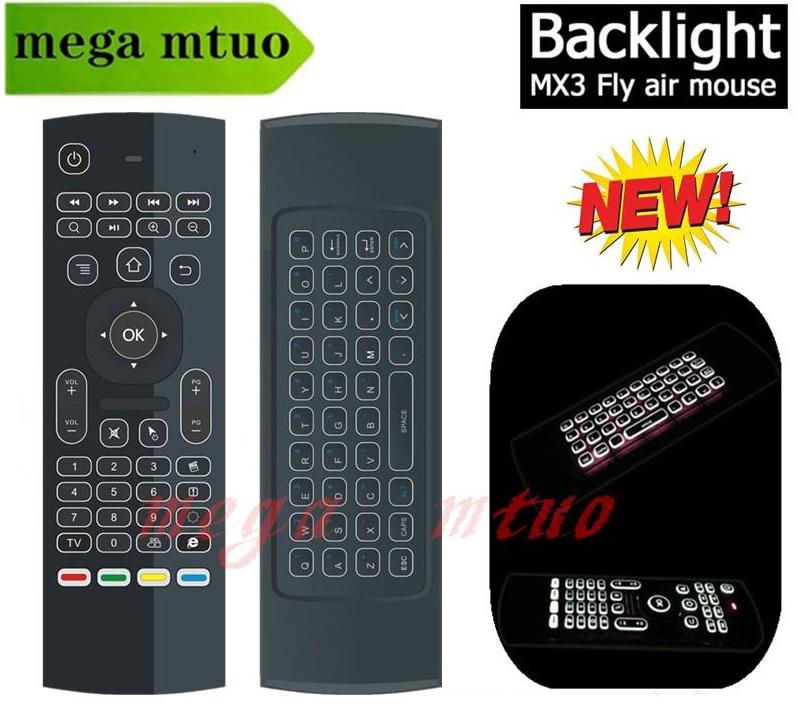 MX3-L with Backlight 2.4G Wireless Air Mouse (2 in 1 mouse + keyboard) for Windows Android iOS Apple TVbox PS3 PS4 Xbox Projector PC Laptop SmartTV