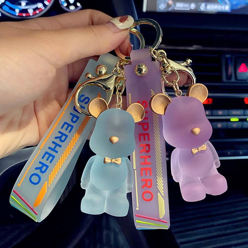 PULLBEAR Friends Gift Hang Ornaments Car Interior Accessories Car Pendant Keyring Ornaments PVC Key Chain Bow Tie Bear Keyring Bear Keychain Car Key Ring