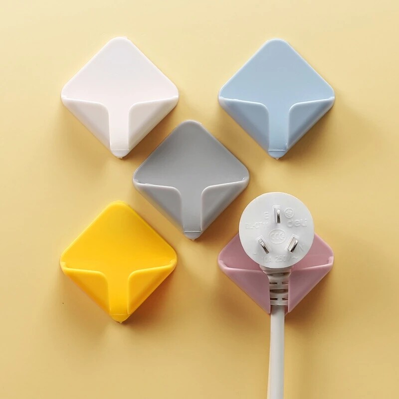 Creative Punch-free Power Cord Storage Rack Wall Storage Hooks Kitchen Plug Hooks Adhesive Hooks Power Socket Hanger Holder