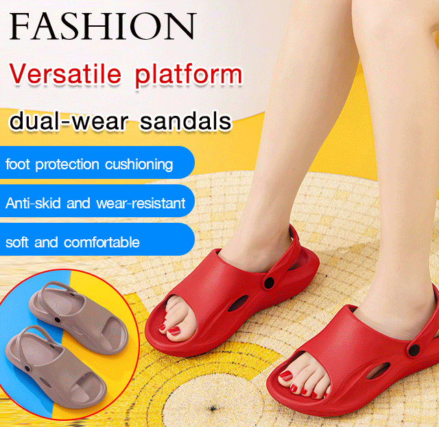 Versatile platform arch support, home and outside sports dual-wear sandal