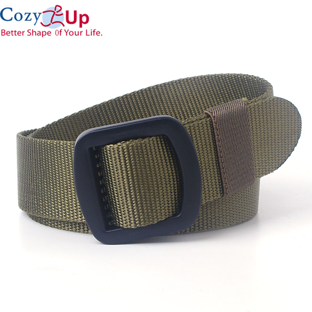 Cozy Up 120*3.8cm Men Canvas Belt Japanese Word Buckle Casual Elastic Woven Outdoor Sports