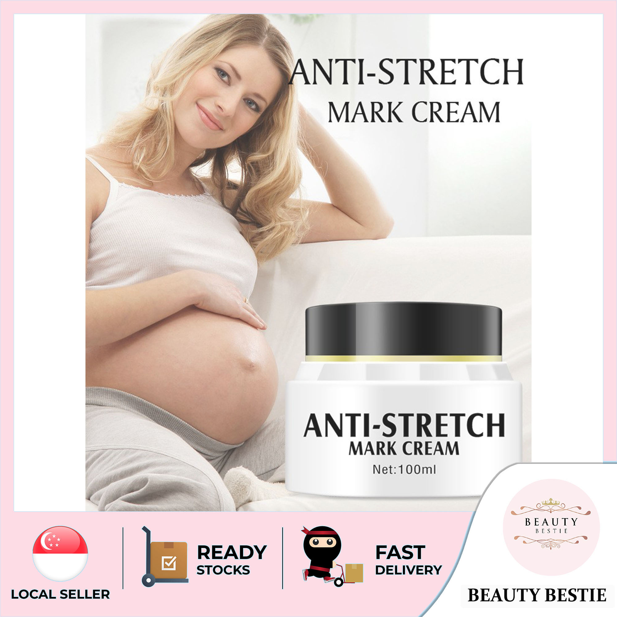 ANTI STRETCH MARK CREAM (100ML) SG SELLER & FAST DELIVERY *Remove Stretch Marks & Anti Wrinkle* Maternity Skin Repair *Reduce Pregnancy Scars Treatment* Safe Medical Formula & Does Not Irritate *Light