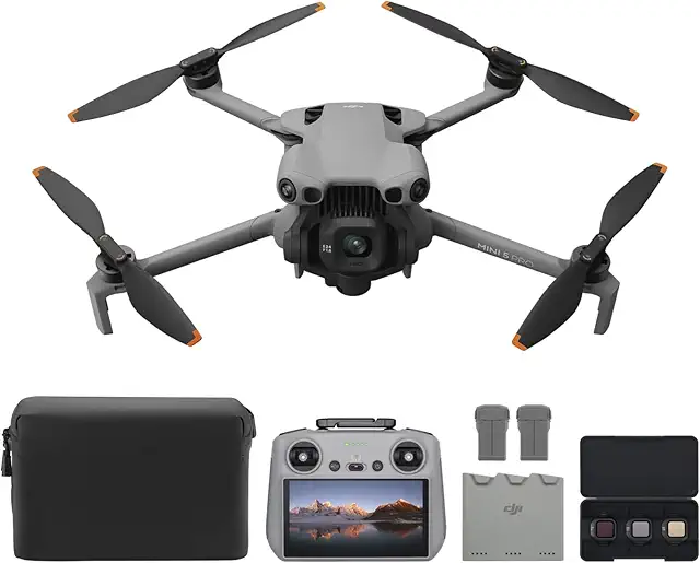 DJI Mini 5 Pro Fly More Combo with DJI RC 2, Drone with Camera, 1-Inch CMOS, 4K Drone for Beginners with Omnidirectional Obstacle Sensing, ActiveTrack 360°, 225° Gimbal Rotation, 3 Batteries