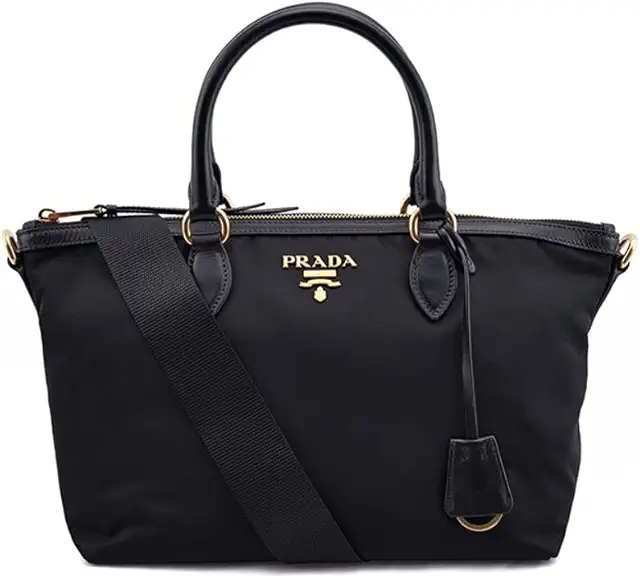Prada Black Tessuto Nylon Two-Way Satchel Handbag for Women New